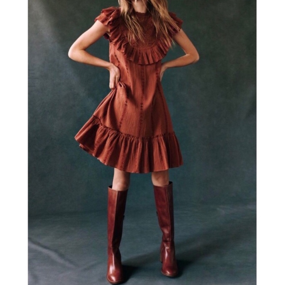 Anthropologie Othilia Leslie Ruffled Mini Dress size‎ Small